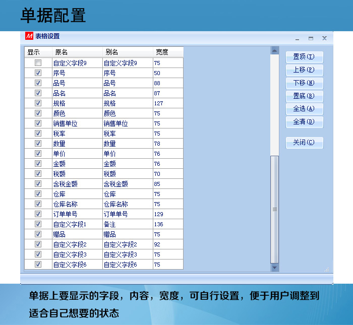 S2旗艦版進(jìn)銷存之單據(jù)配置界面
